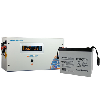 ИБП Энергия Про 1700 + Аккумулятор 75 Ач (1200Вт&#8776;24мин) - ИБП и АКБ - ИБП для котлов - Магазин электрооборудования для дома ТурбоВольт